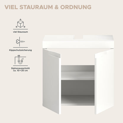 Viana Waschbeckenunterschrank (B/H/T: 60x56x34 cm) in Weiß matt und Weiß