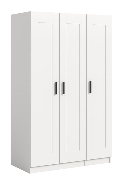 Kleiderschrank 3-türig VISBY (B/H/T: ca. 120/195/56 cm) in weiß/weiß