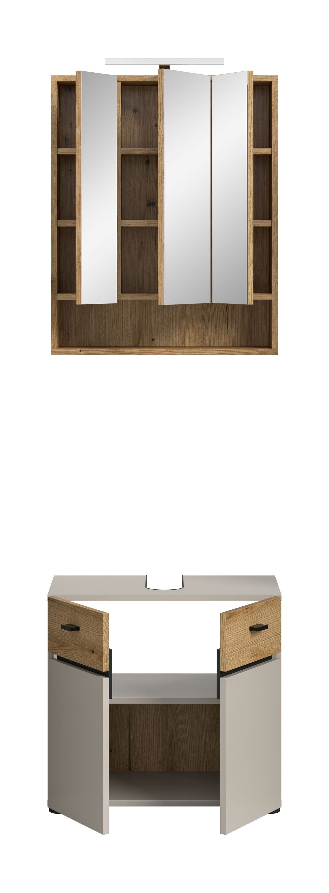 Homes & Jones Badmöbel Set 2-tlg. mit Badspiegelschrank inkl. Beleuchtung