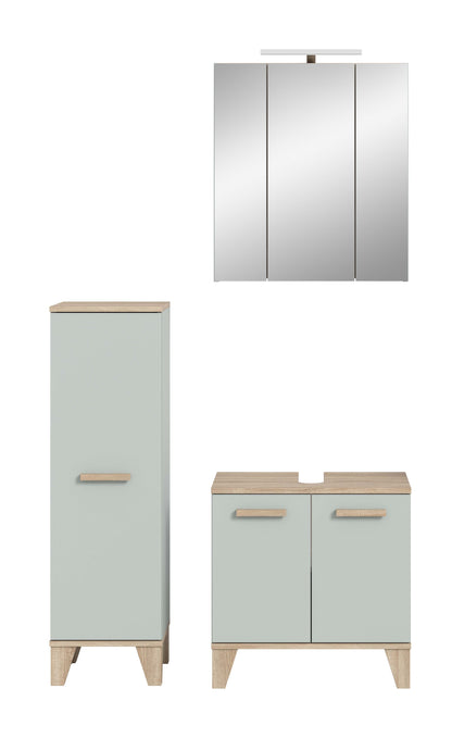 Ensemble de salle de bain avec éclairage STAR (L/H/P : env. 109/190/34 cm) en vert clair/vert clair