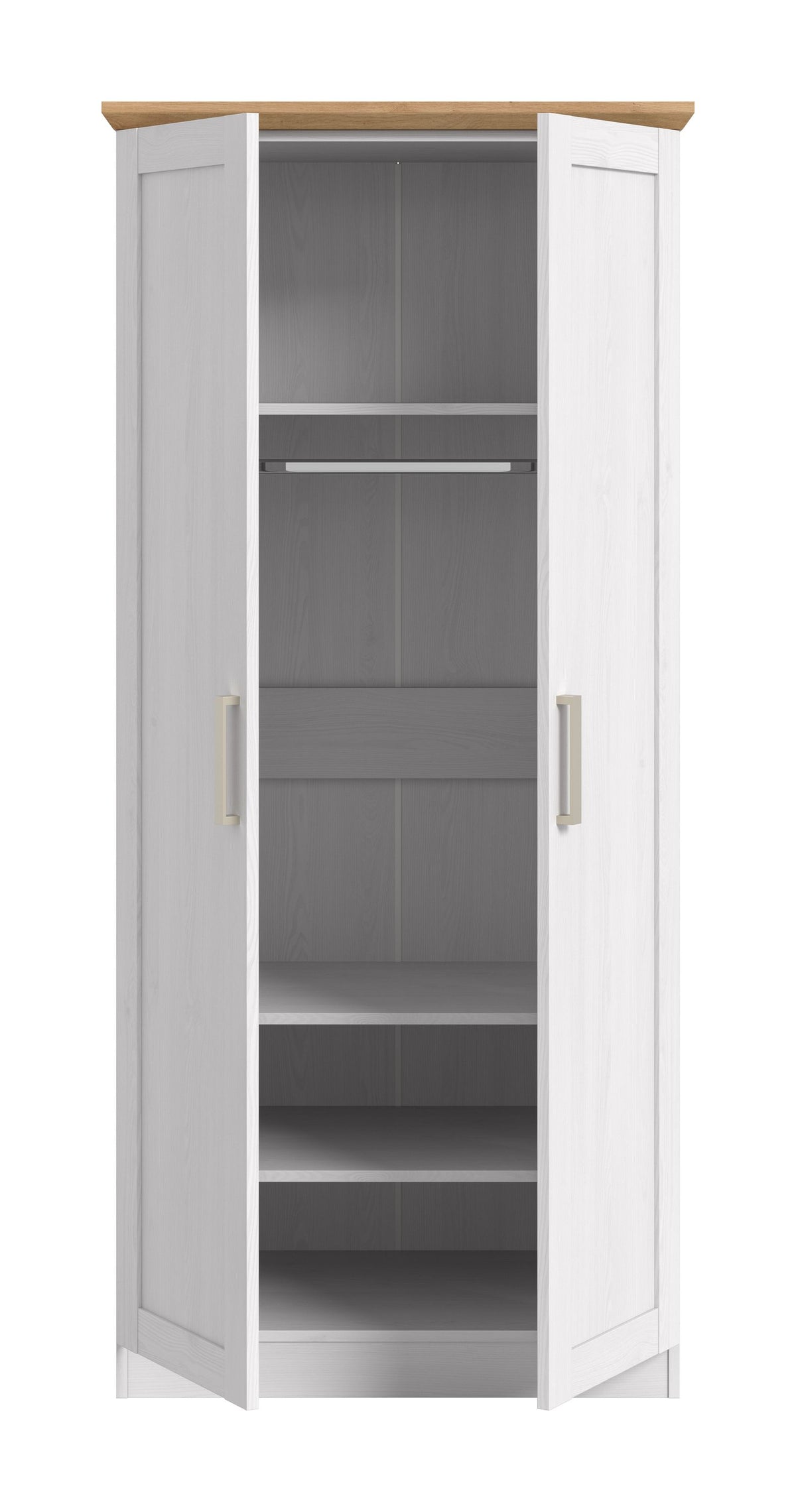 Wardrobe 2-door FLORENZ (W/H/D: approx. 84/185/54 cm) in Sibiu Larch finish/Sibiu Larch finish