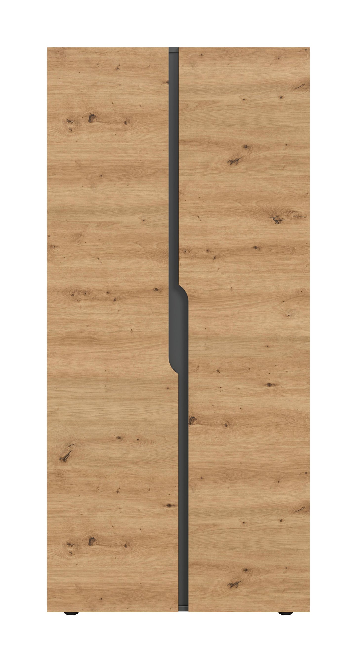 Armoire 2 portes ANGA (L/H/P : env. 80/180/51 cm) en anthracite/imitation chêne Artisan