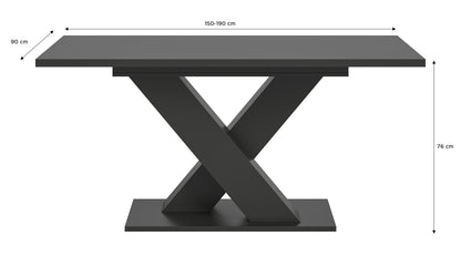 Table de salle à manger MOTION (L/H/P : env. 150/76/90 cm) en blanc/cachemire