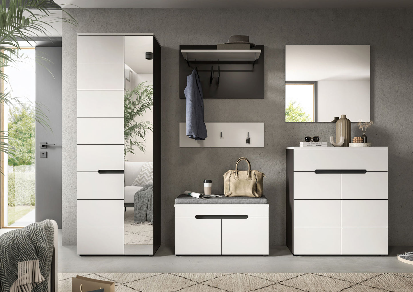 Homes & Jones Garderoben Set 6-tlg., Flurmöbelkomplett Set, Dielenkomplettset