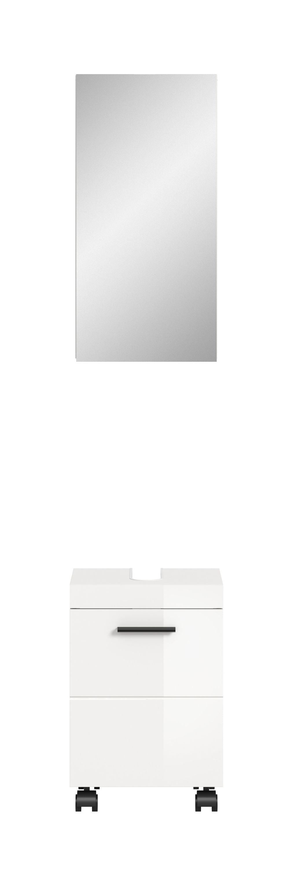 Ensemble de salle de bain NOVA (l/h/p : env. 40/191/30 cm) en blanc/blanc brillant