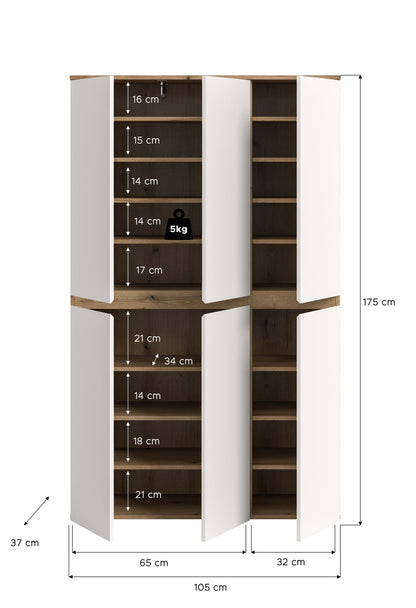Homes & Jones Universalschrank 105 cm breit,  Mehrzweckschrank, Garderobe, Diele