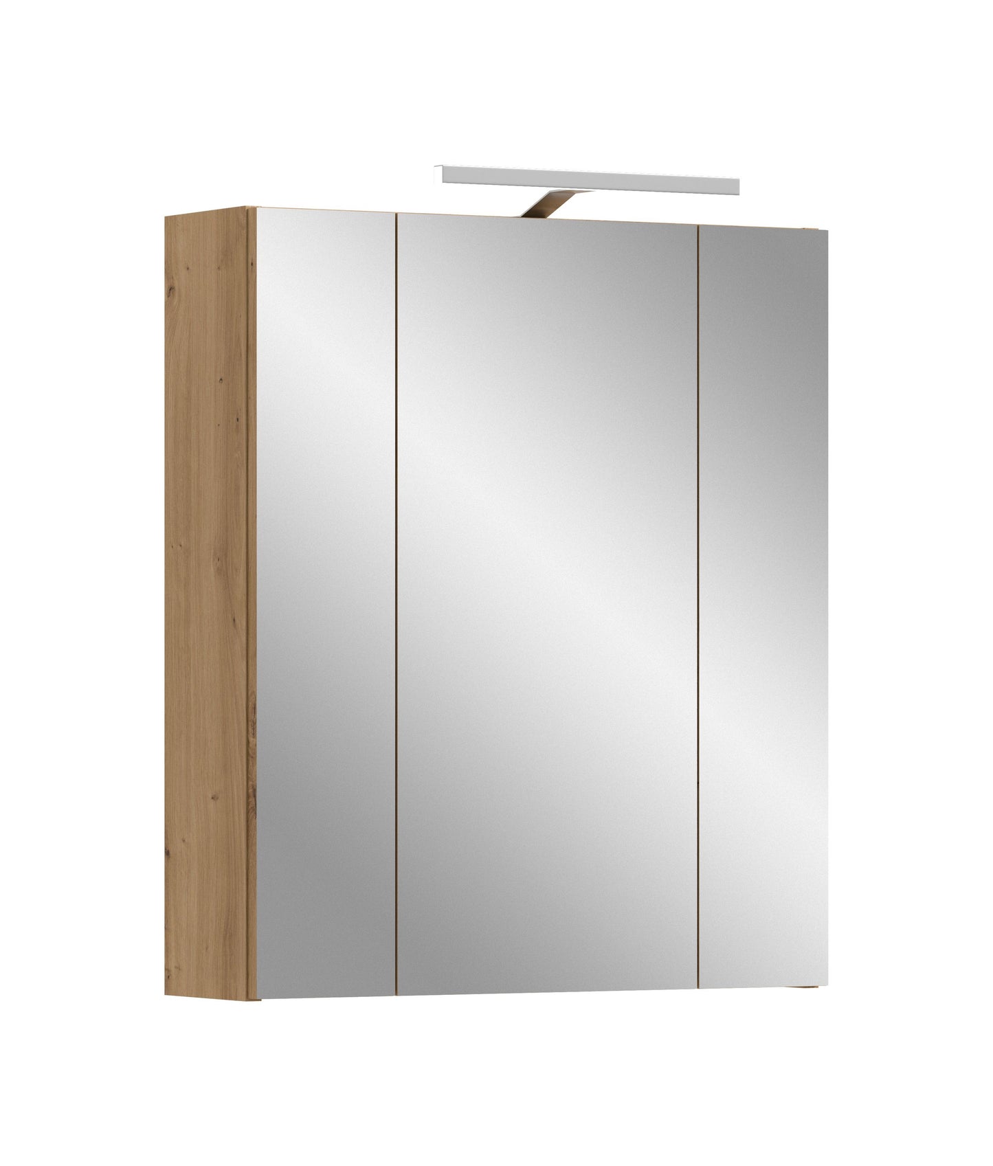 Armoire de toilette avec éclairage ICE (L/H/P : env. 60/70/18 cm) en imitation chêne Nox/noir mat