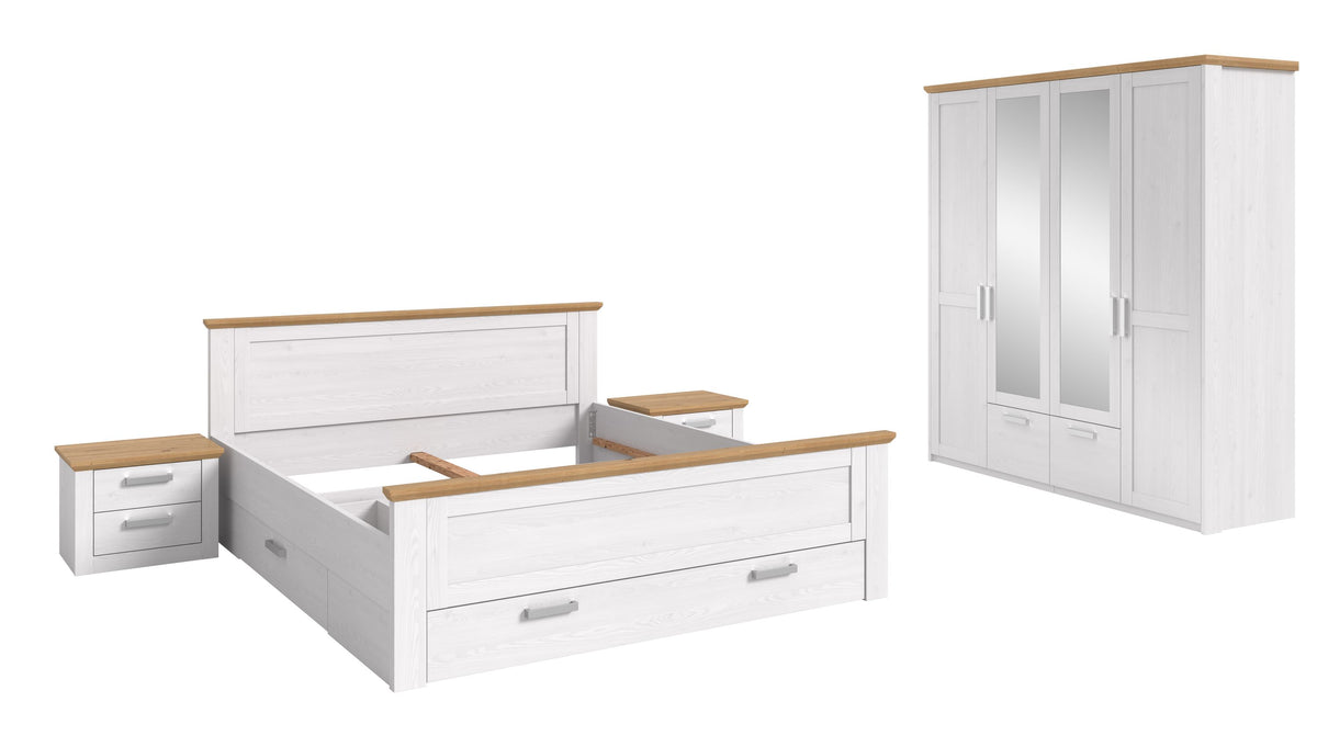 Bed system with wardrobe VERONA (W/H/D: approx. 0/0/0 cm) in Sibiu Larch replica/Sibiu Larch replica