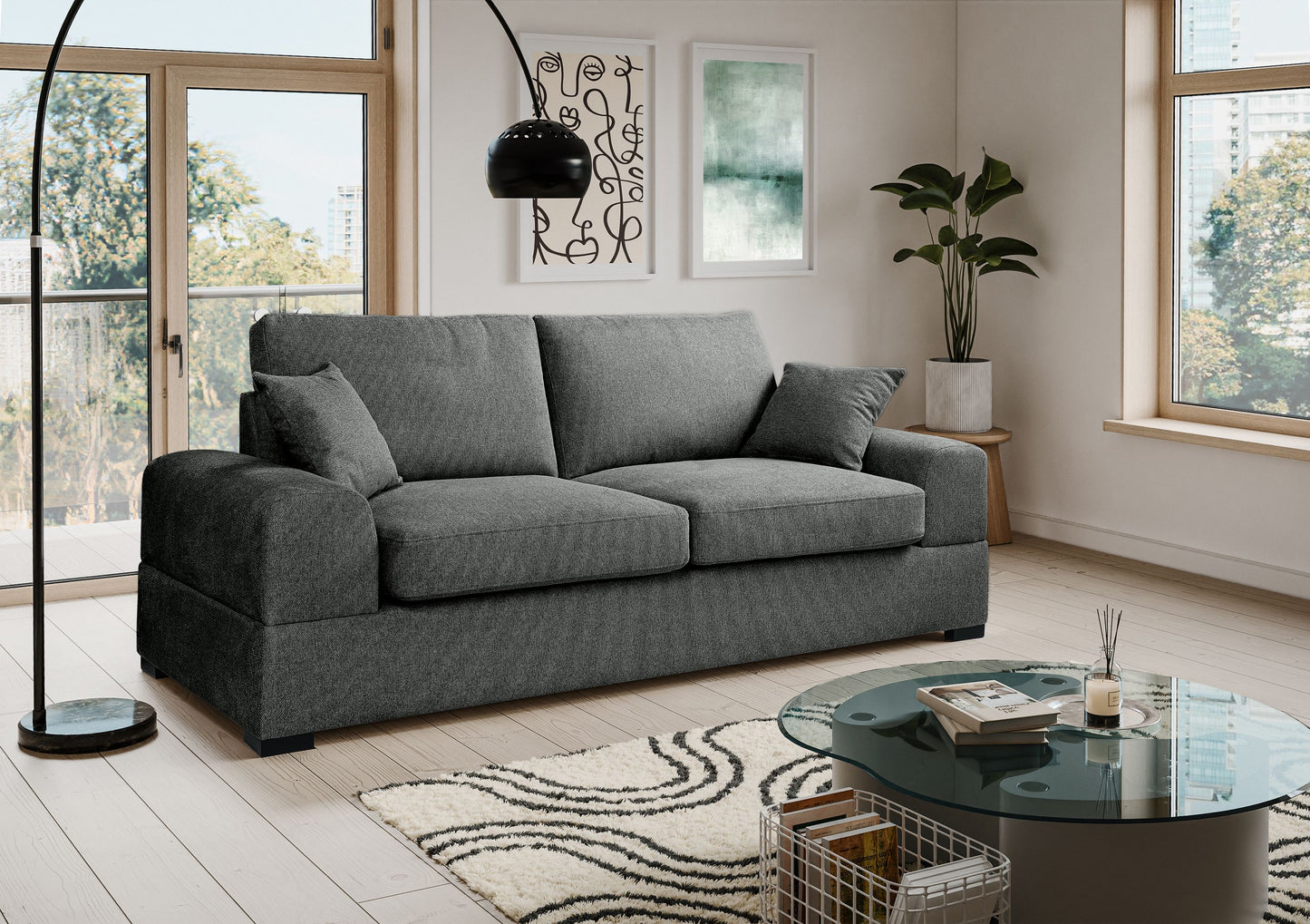 Homes & Jones Sofa 2-Sitzer mit Stoffbezug, Modernes Kompaktes Sofa pflegeleicht