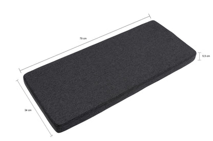 Sitzkissen 80er ZUBEHÖR (B/H/T: ca. 80/33/4 cm) in anthrazit/--
