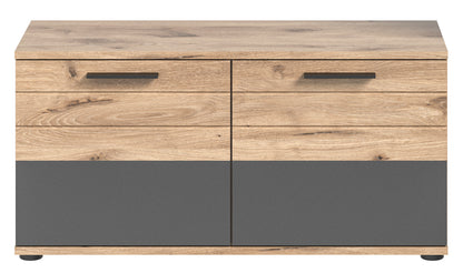Ensemble de vestibule MASON (L/H/P : env. 175/200/38 cm) en imitation chêne Nox/gris basalte