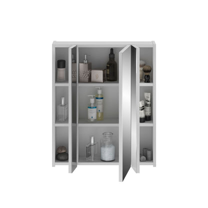 Armoire de toilette avec éclairage LINUS (L/H/P : env. 60/71/19 cm) en noir/verre miroir