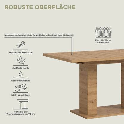 Table de salle à manger MOTION (L/H/P : env. 150/76/90 cm) en blanc/cachemire