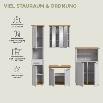 Bathroom set VERONA (W/H/D: approx. 213/187/34 cm) in Sibiu Larch reproduction/Sibiu Larch reproduction