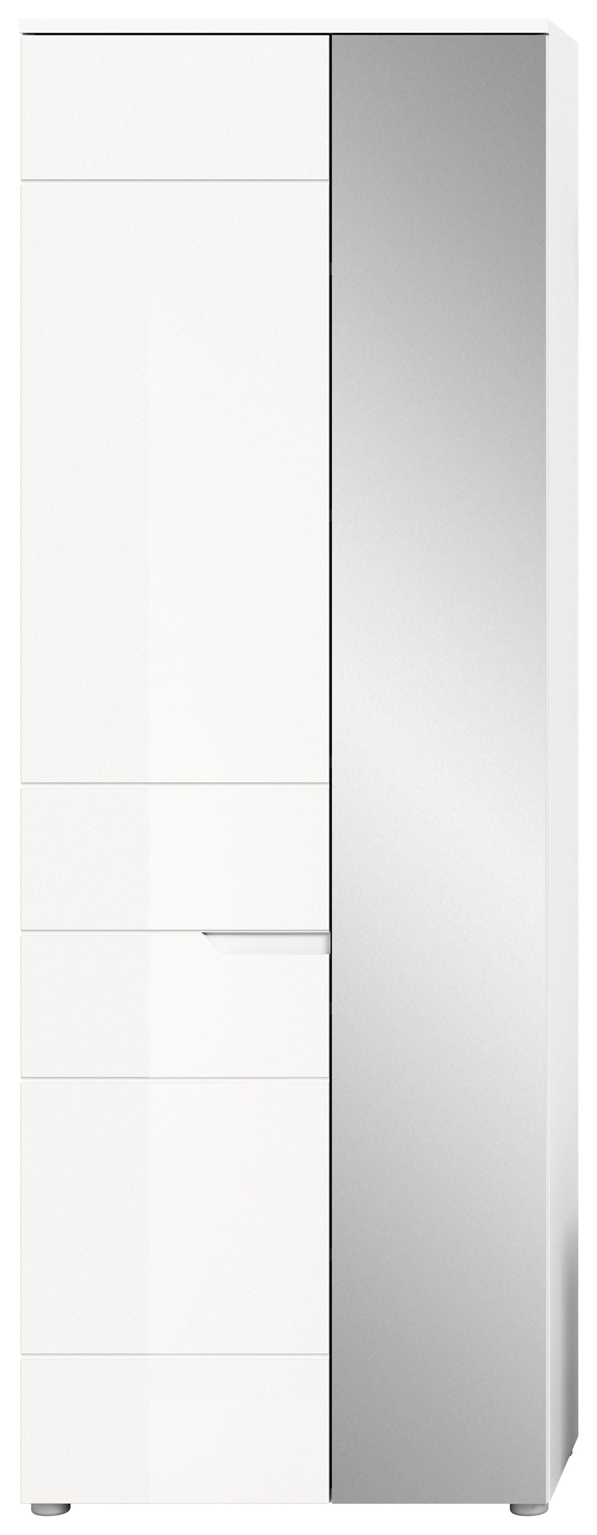 Armoire de vestiaire SOLERO (L/H/P : env. 68/193/37 cm) en blanc/blanc brillant