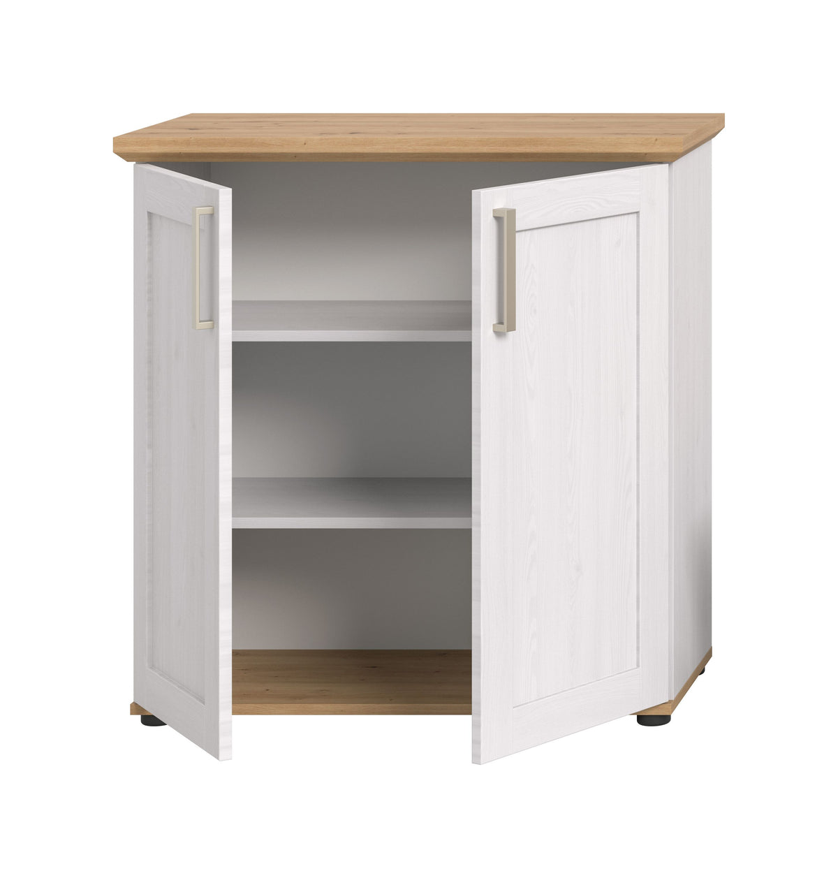 Highboard VERONA (L/H/P : env. 84/88/37 cm) en imitation mélaminé mélèze Sibiu/imitation mélaminé mélèze Sibiu