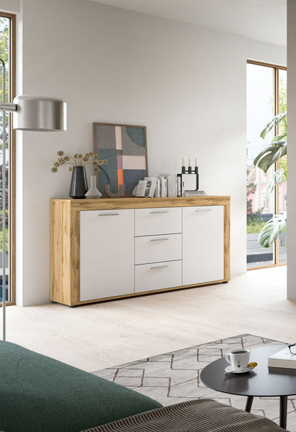 Homes & Jones Sideboard 125 cm breit mit 3 Schubladen, Mehrzweckschrank