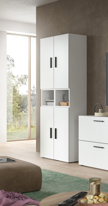 Wall Unit THE ONE (W/H/D: approx. 65/178/34 cm) in Artisan Oak finish/Smoke Green