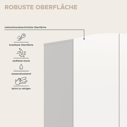 Armoire 2 portes STELLA (L/H/P : env. 81/198/51 cm) en blanc/blanc
