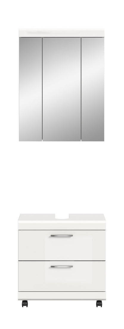Meuble de salle de bain à roulettes SCOUT (l/H/P : env. 60/191/34 cm) en imitation chêne Evoke/-