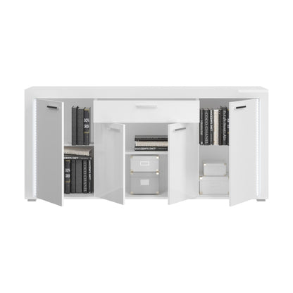 Buffet SKYLIGHT (L/H/P : env. 182/84/42 cm) en blanc/blanc brillant