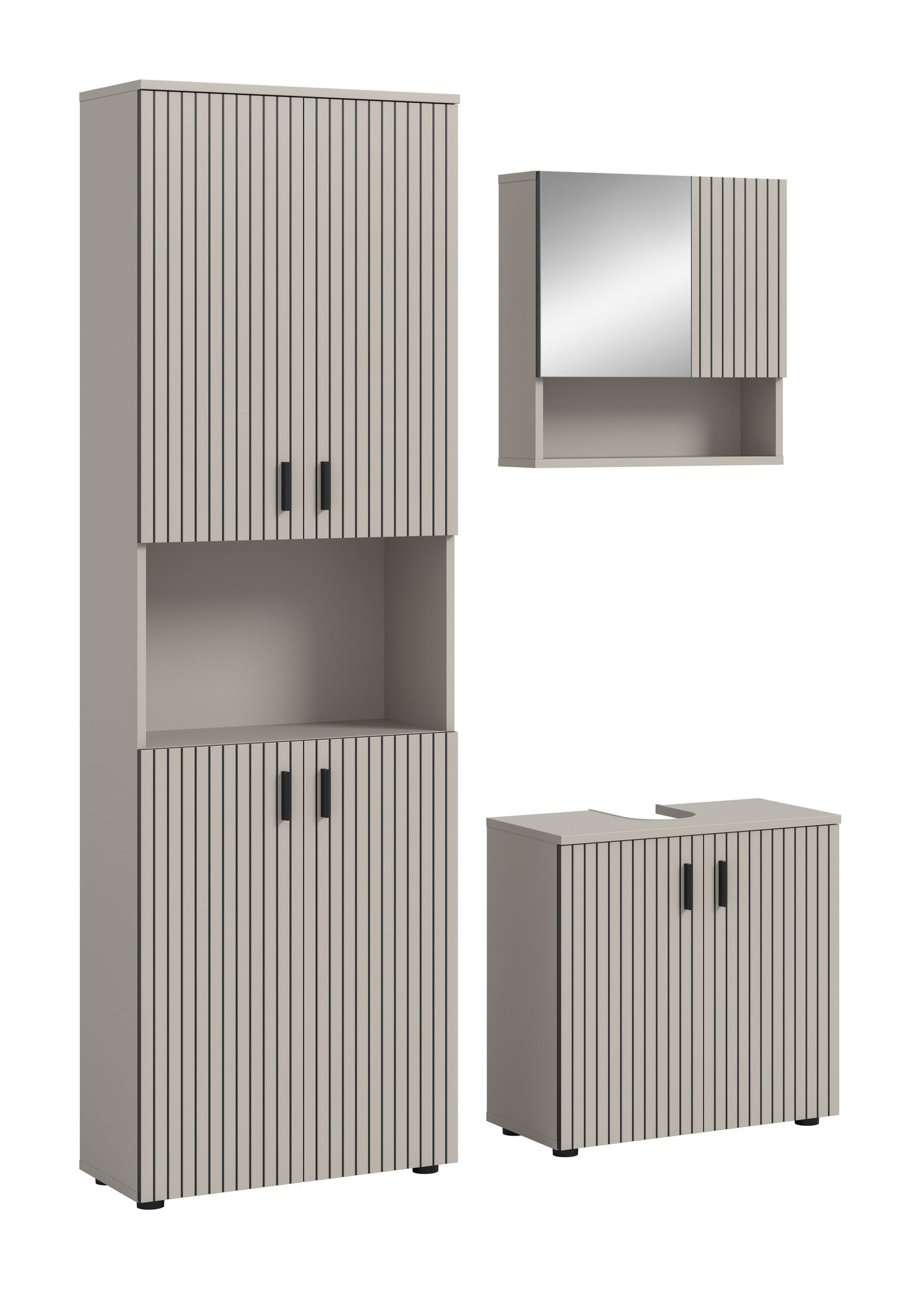 Bathroom Set MONE (W/H/D: approx. 135/192/30 cm) in Cashmere/Cashmere