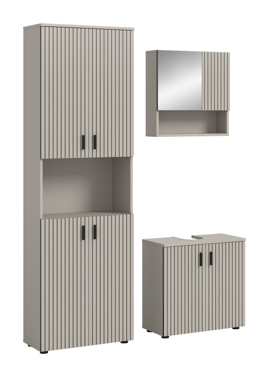 Ensemble de salle de bain MONE (L/H/P : env. 135/192/30 cm) en cachemire/cachemire