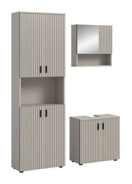 Ensemble de salle de bain MONE (L/H/P : env. 135/192/30 cm) en cachemire/cachemire