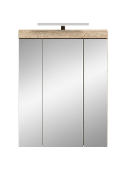 Armoire de toilette avec éclairage SCOUT (L/H/P : env. 60/79/18 cm) en imitation chêne Evoak/verre miroir