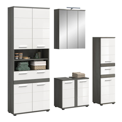 Blake Badkombination inkl. Beleuchtung (B/H/T: 195x191x34 cm) in Salbei und Artisan Eiche Nachbildung