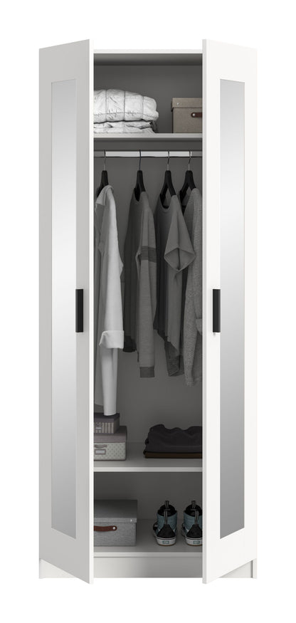 Homes & Jones Kleiderschrank weiß 80 cm breit 2-türig, Schlafzimmerschrank