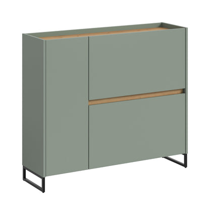 Commode à chaussures DRIVE (L/H/P : env. 110/94/32 cm) en sauge/sauge
