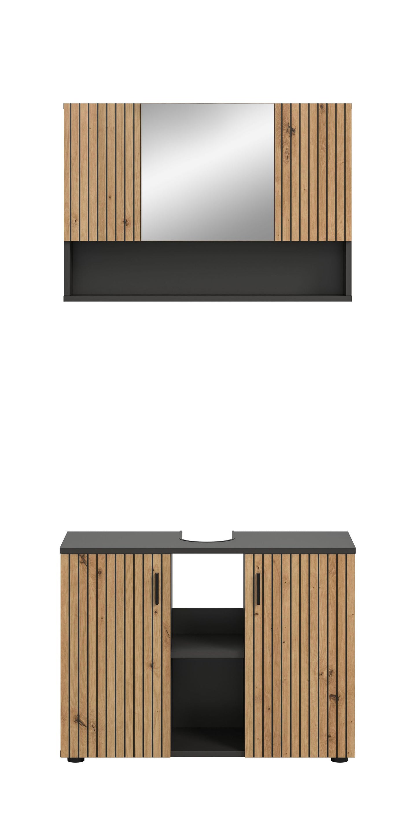 Homes & Jones Badezimmermöbel Set 2-tlg. Badmöbelset mit Badspiegelschrank