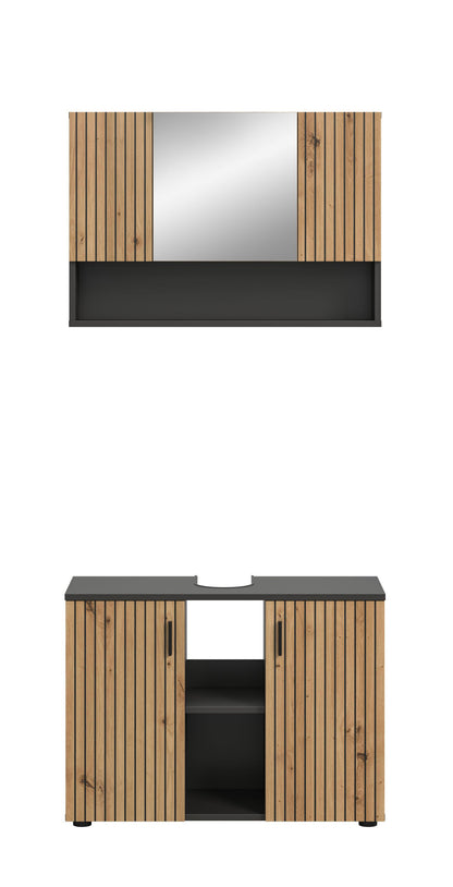 Homes & Jones Badezimmermöbel Set 2-tlg. Badmöbelset mit Badspiegelschrank