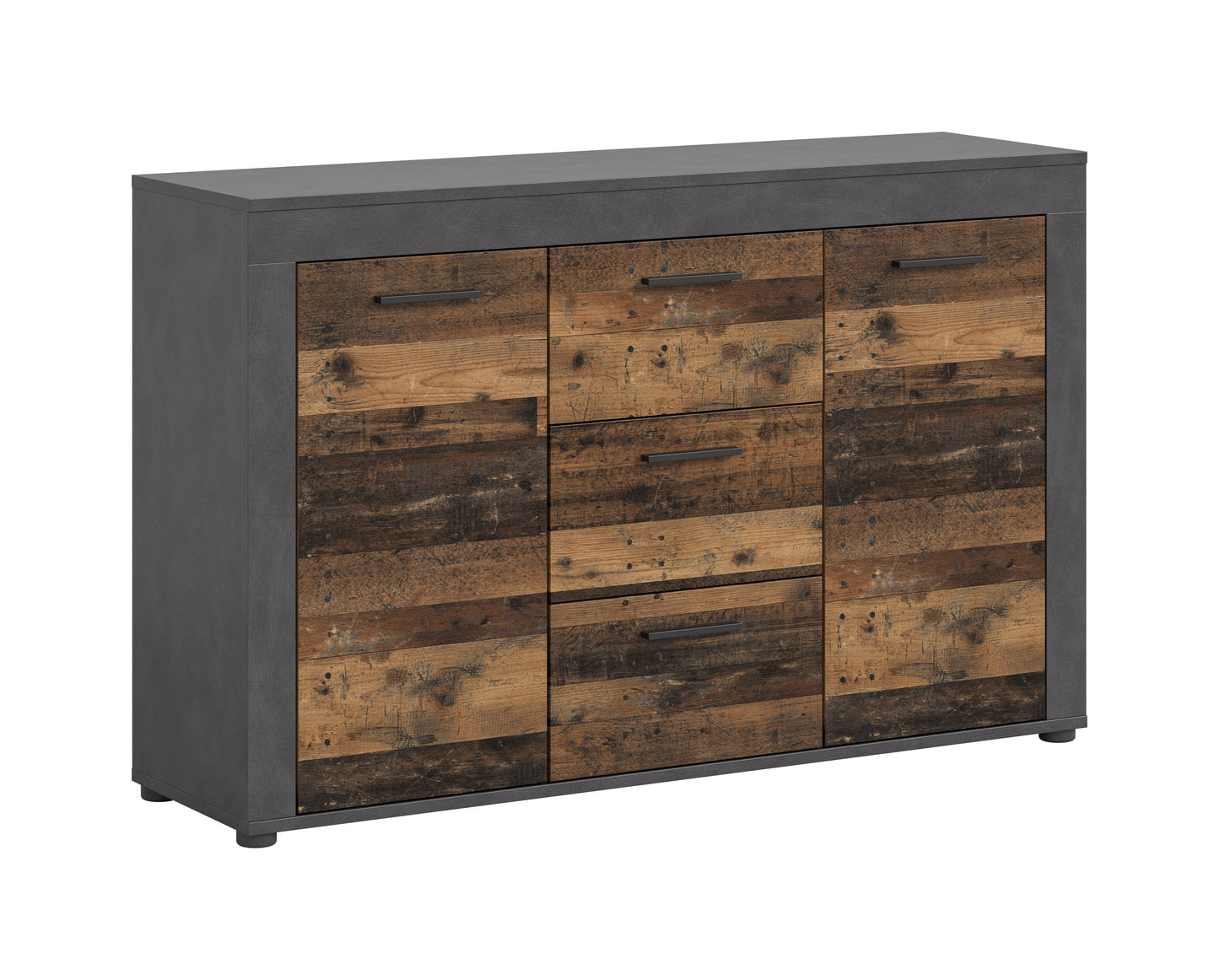 Homes & Jones Sideboard 125 cm breit mit 3 Schubladen, Mehrzweckschrank