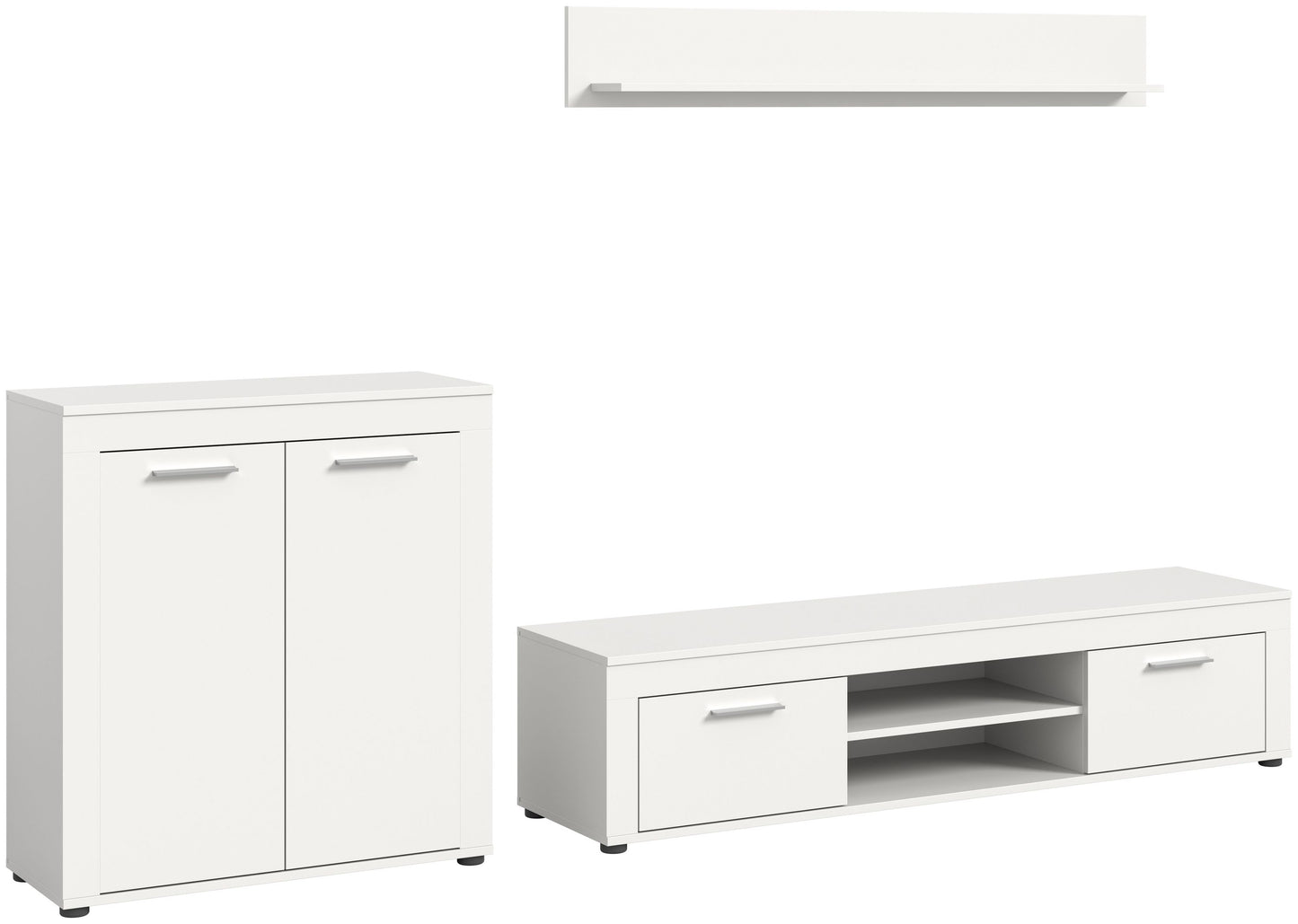 Meuble TV JAM (L/H/P : env. 255/159/40 cm) en imitation chêne Wotan/gris