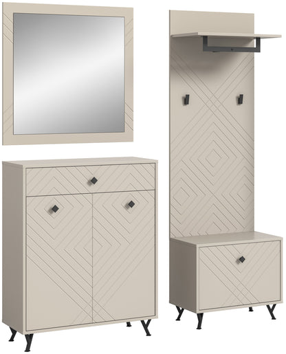 Ensemble de vestiaire NOTES (L/H/P : env. 195/190/35 cm) en beige sable/beige sable mat