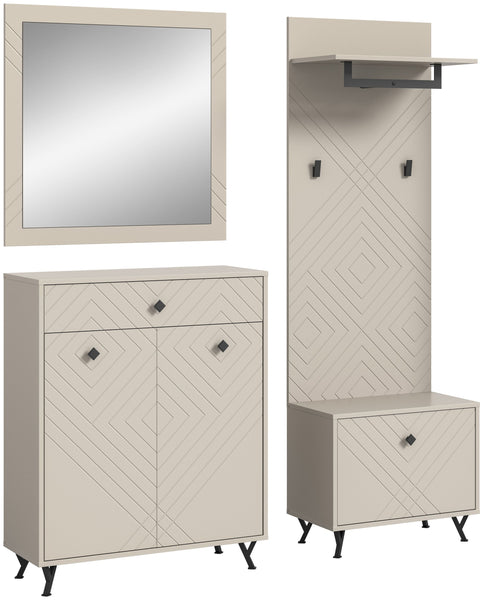 Garderoben-Set NOTES (B/H/T: ca. 195/190/35 cm) in sandbeige/sandbeige matt