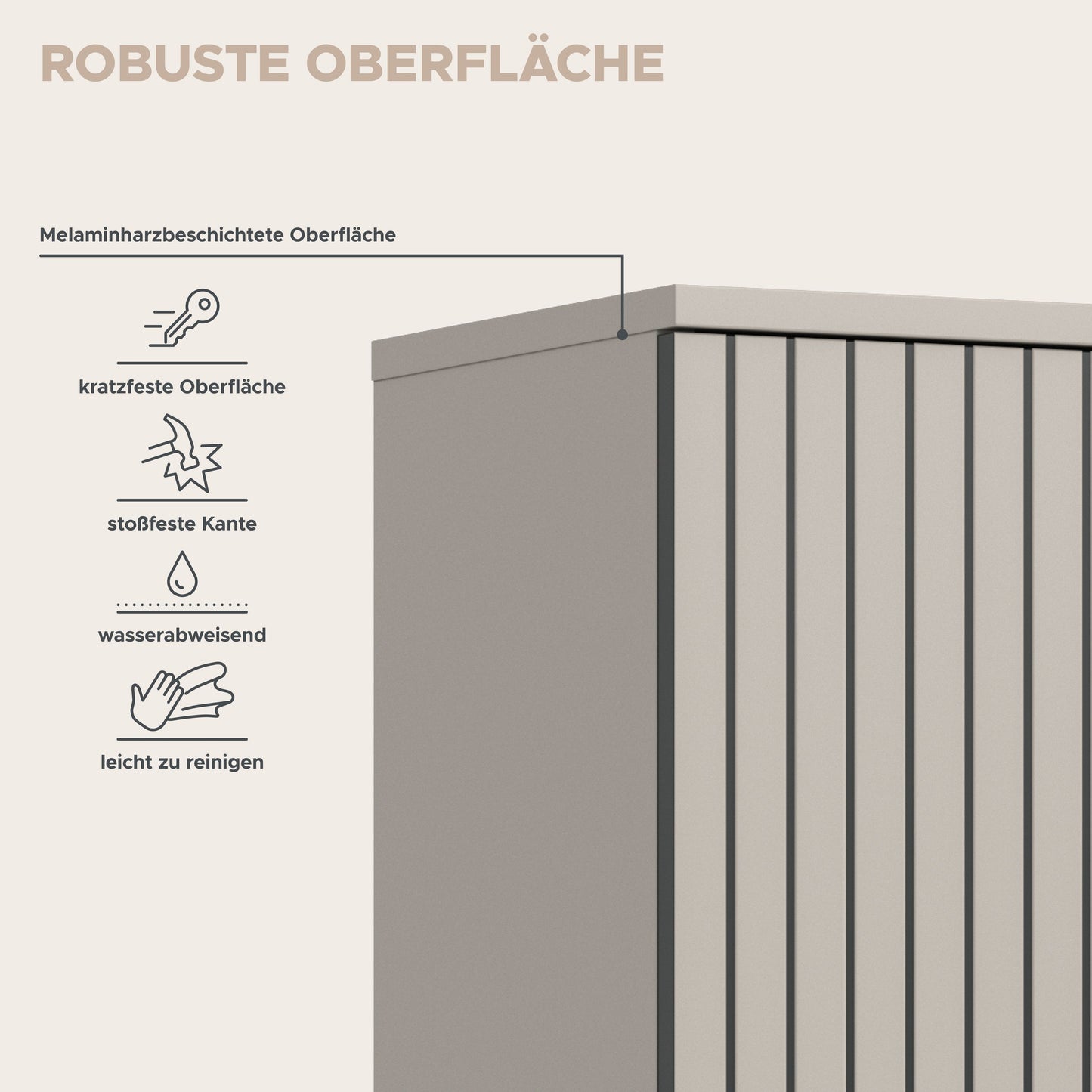 Meuble de salle de bain MONE (l/H/P : env. 30/192/30 cm) en cachemire/cachemire