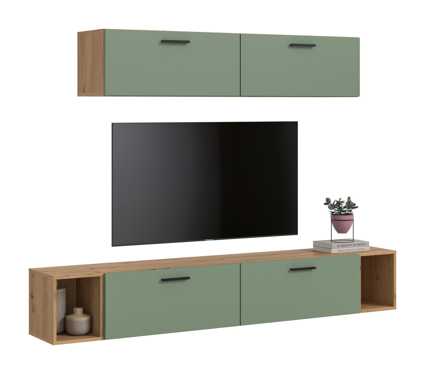 Homes & Jones Wohnwand 2-tlg. TV Möbel Modular Lowboard, Wohnzimmerschrank