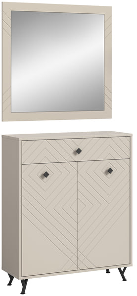 Garderoben-Set NOTES (B/H/T: ca. 80/190/35 cm) in sandbeige/sandbeige matt