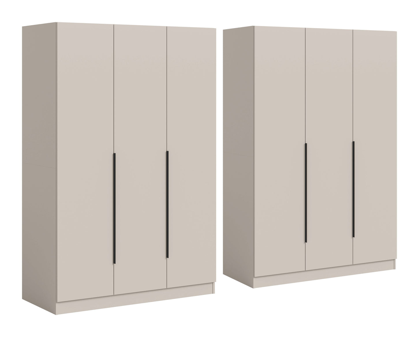 Homes & Jones Kleiderschrank 2-tlg. hellbeige, zwei Schrankmodule mit je drei Türen