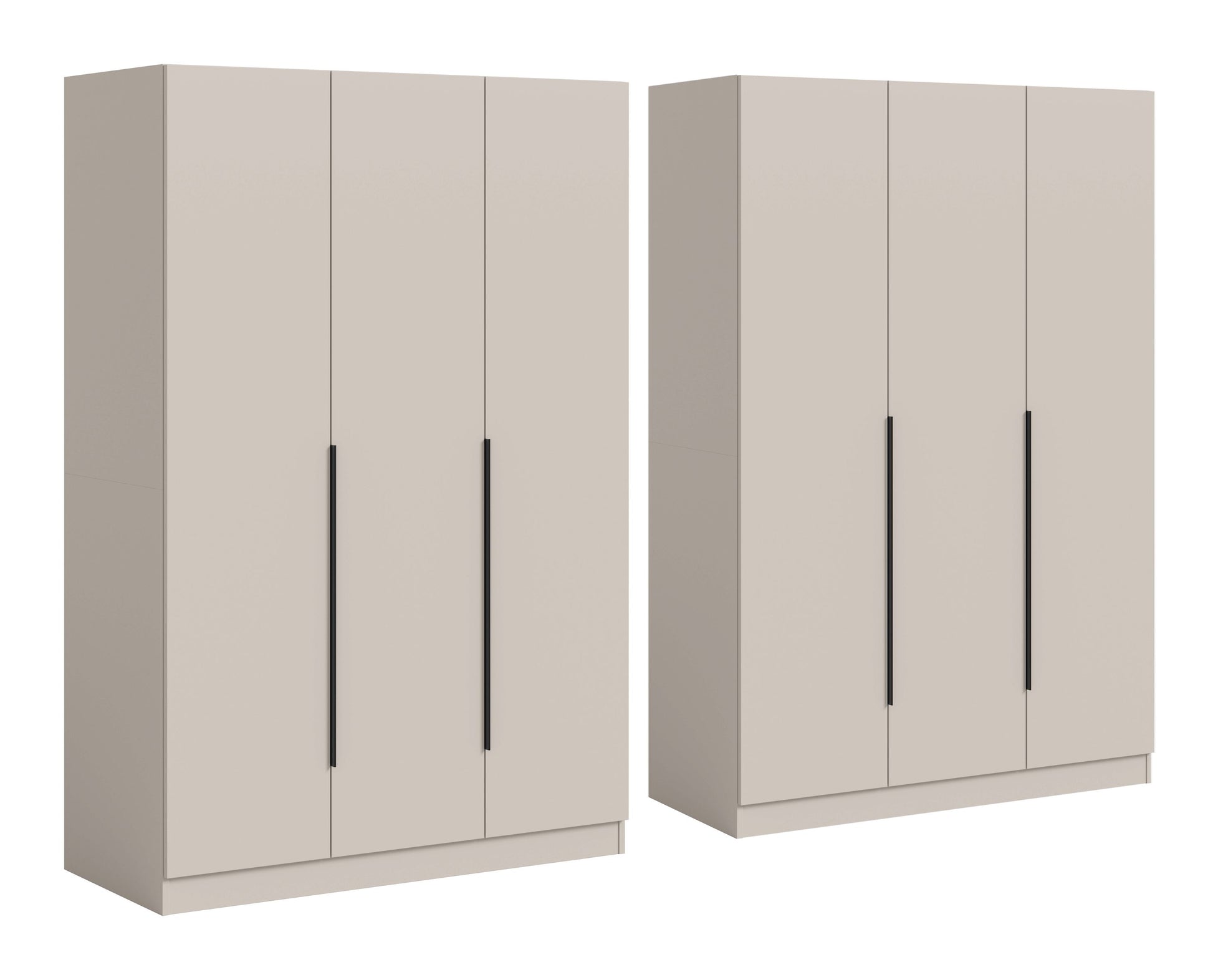Homes & Jones Kleiderschrank 2-tlg. hellbeige, zwei Schrankmodule mit je drei Türen