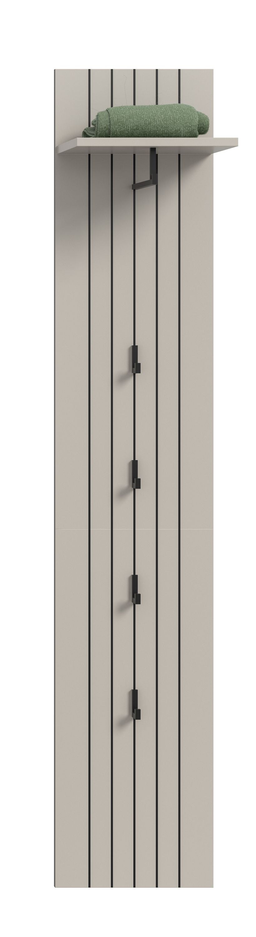 Coat Rack Panel STATION (W/H/D: approx. 31/160/27 cm) in Smoke Green/Smoke Green