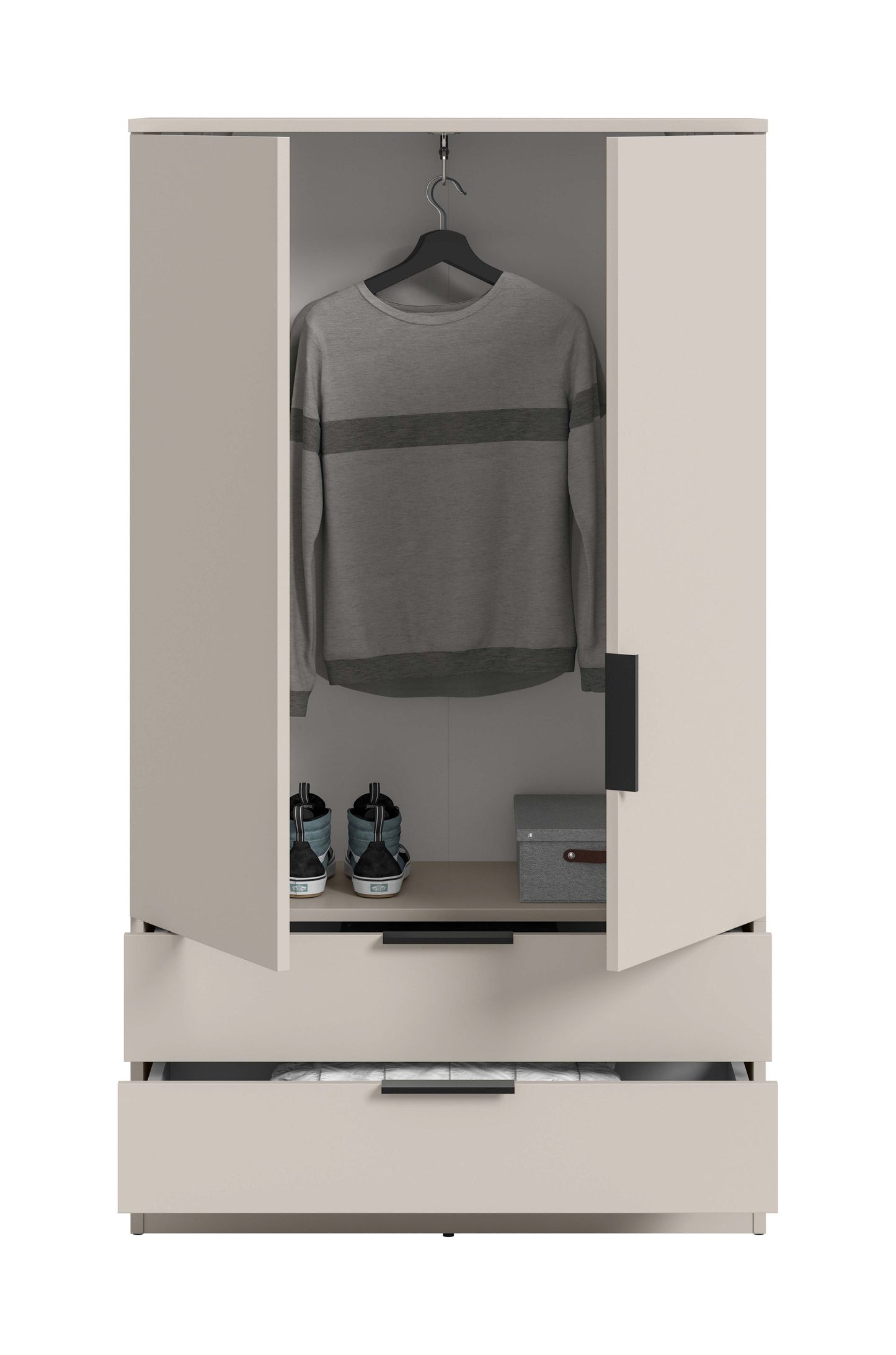 Armoire à linge COPENHAGUE (l/H/P : env. 80/140/37 cm) en anthracite/anthracite