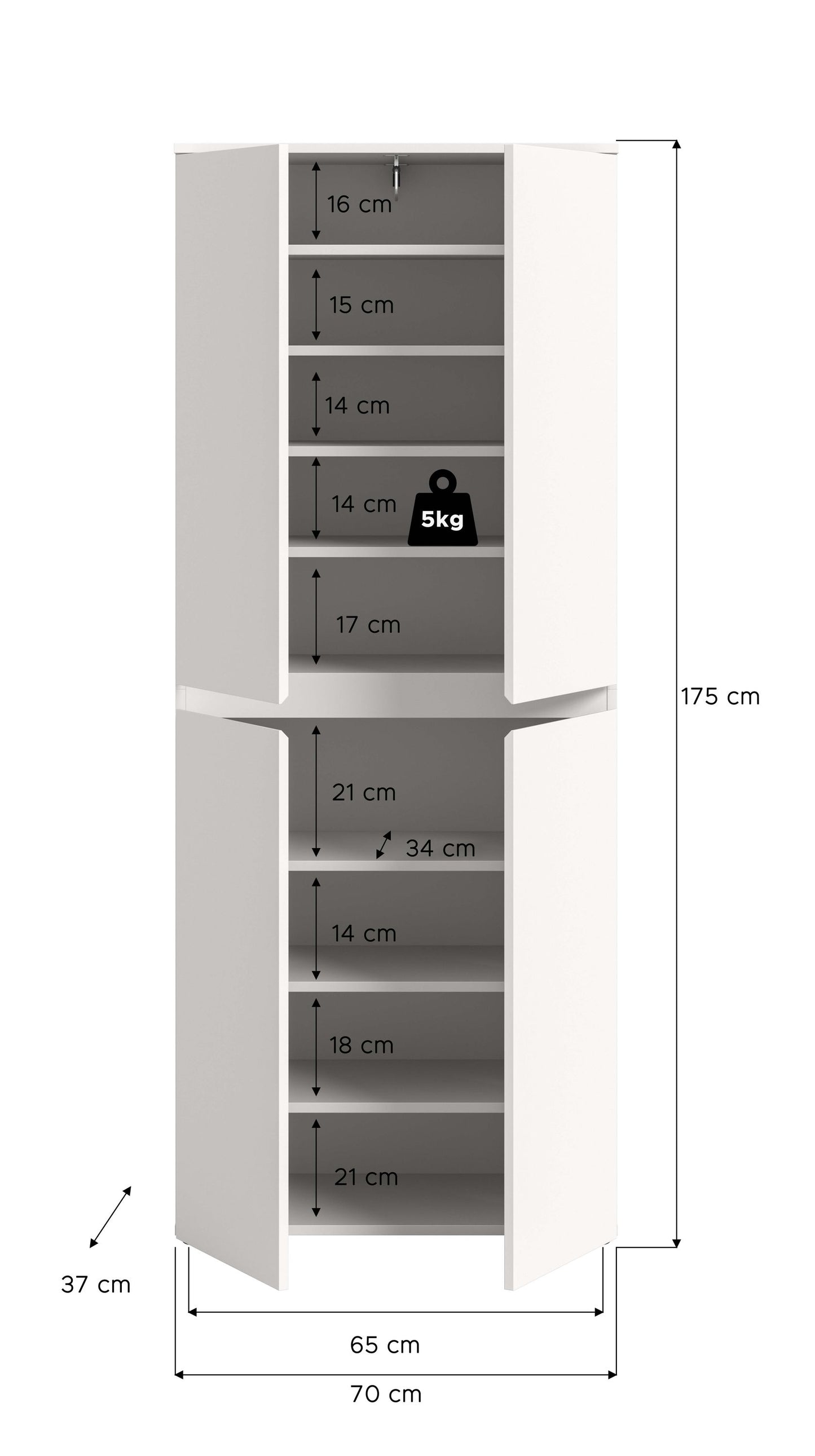 Homes & Jones Universalschrank 70 cm breit,  Mehrzweckschrank, Garderobe, Diele