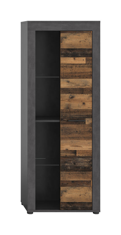 Homes & Jones Vitrinenschrank 60 cm breit, Wohnzimmerschrank, Wohnmöbel