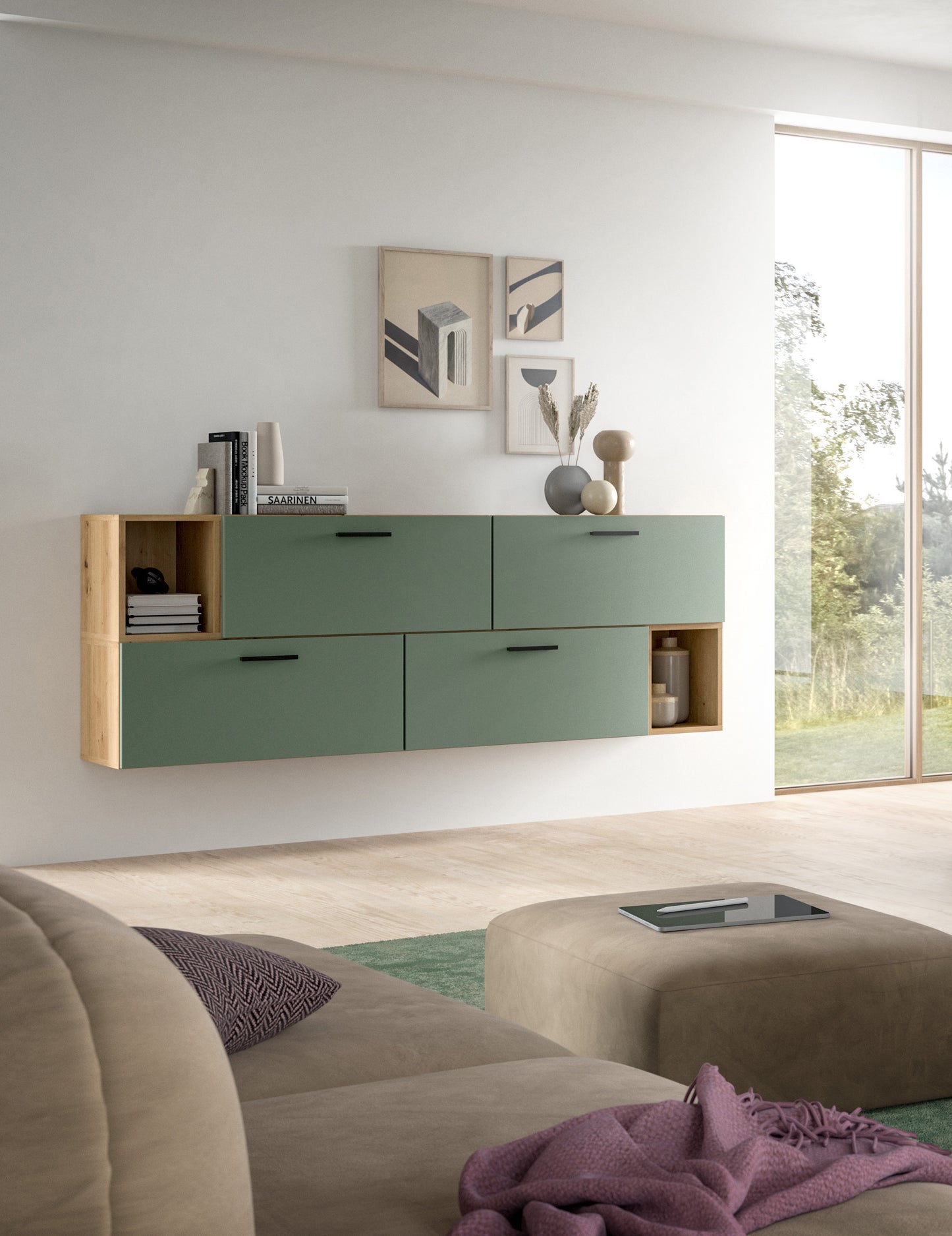 Homes & Jones Wohnwand 2-tlg. TV Möbel Modular Lowboard, Wohnzimmerschrank