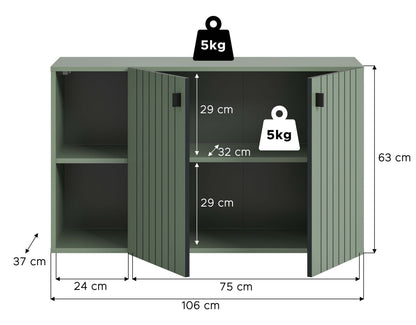 Homes & Jones Garderobenschrank 106 cm breit hängend, Dielenschrank, Flurmöbel