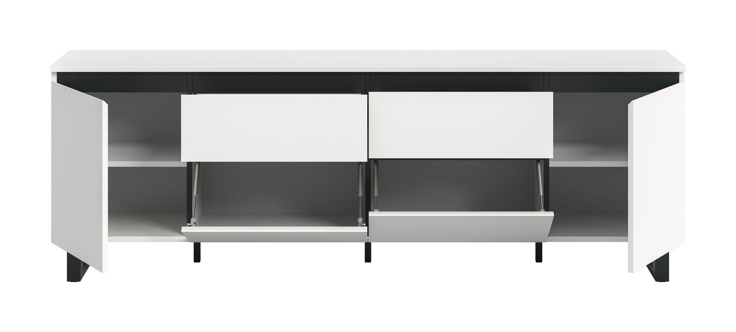 Meuble bas TV TOMASA (L/H/P : env. 188/65/36 cm) en imitation chêne Evoke/imitation chêne Evoke